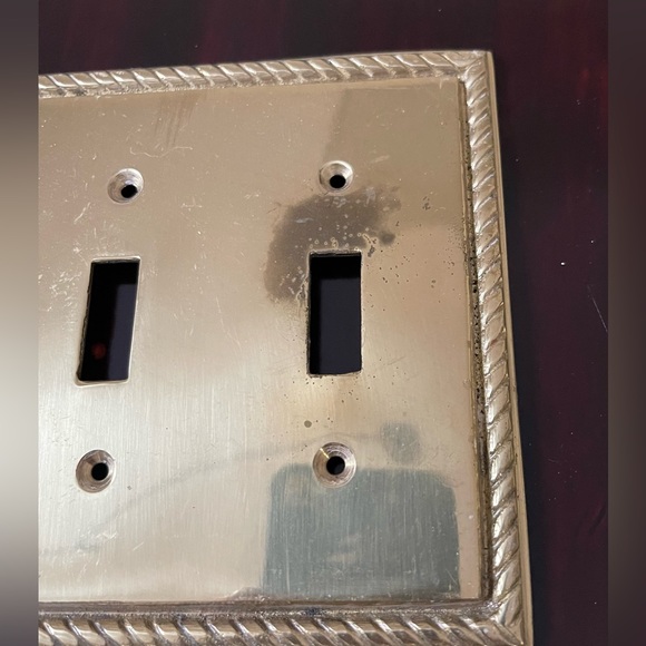 Vintage Solid Brass Made In India Set Of 7 Light Switch Covers - Picture 6 of 16